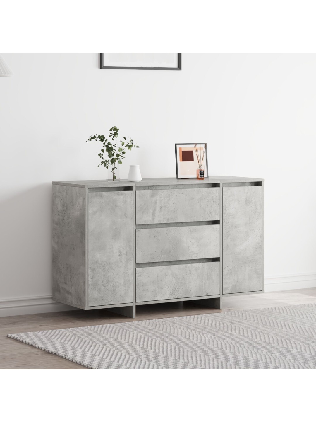 Sivupöytä betoni harmaa 120x41x75 cm tekninen puu