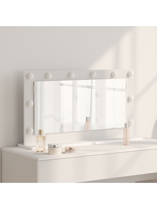 Meikkipeili led-valoilla valkoinen 80x45x18 cm
