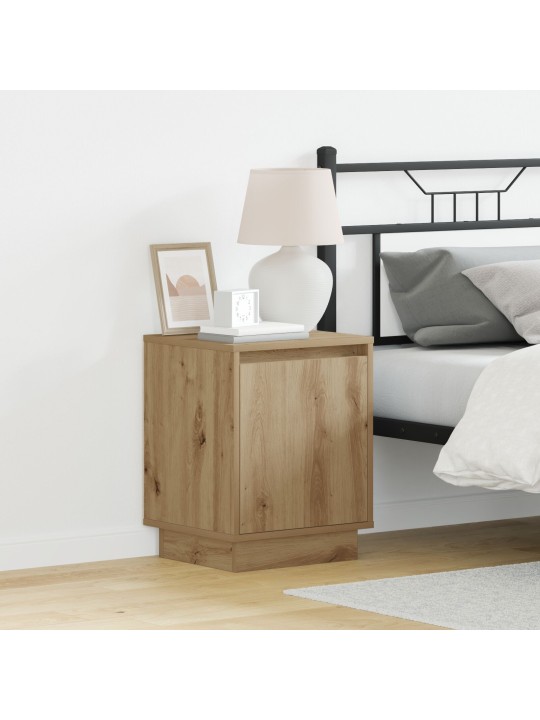 Yöpöydät led-valoilla 2 kpl artisan tammi 39x34,5x50 cm