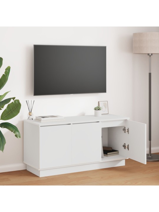 Tv-kaappi valkoinen 100x38x49 cm tekninen puu
