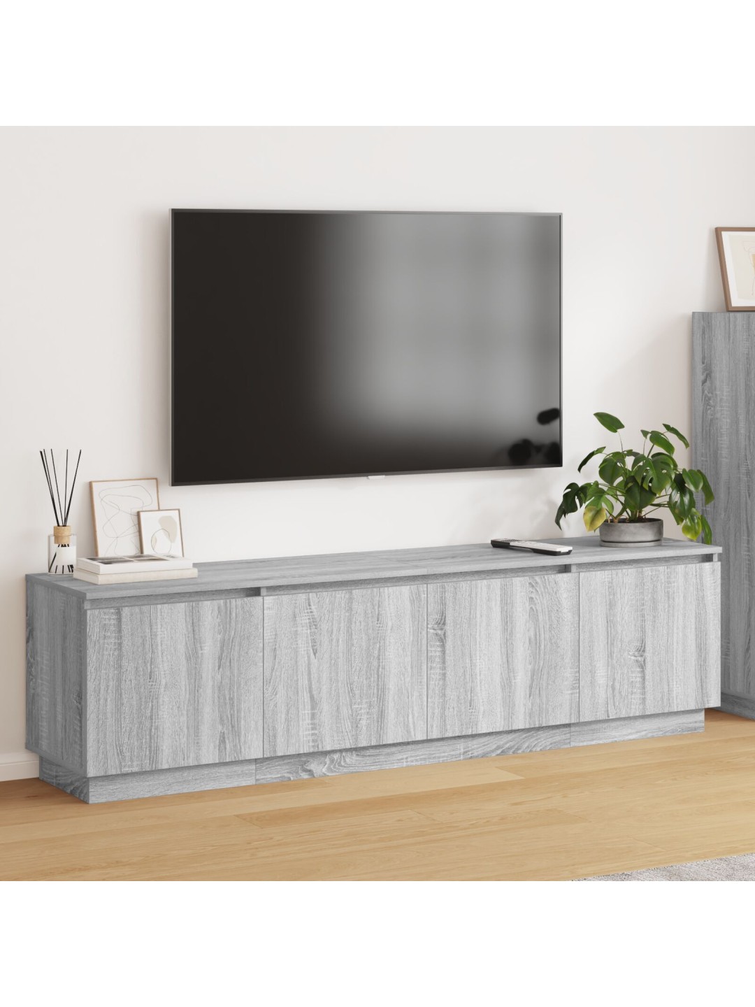 Tv kaappi led harmaa sonoma 180x38x49 cm tekninen puu