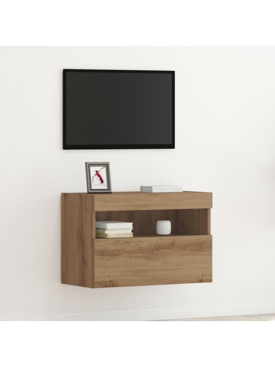 Tv seinäkaappi led-valoilla artisan tammi 60x30x40 cm