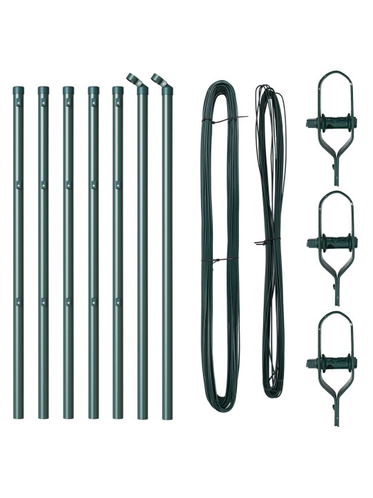 Aidan pylväät 7 kpl vihreä ø32 mm 100 cm galvanoitua terästä