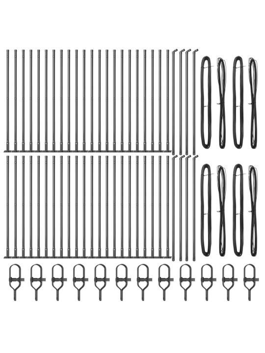 Aidan pylväät peruspohjilla 52 kpl ø32mm 90cm galvanoitua terästä