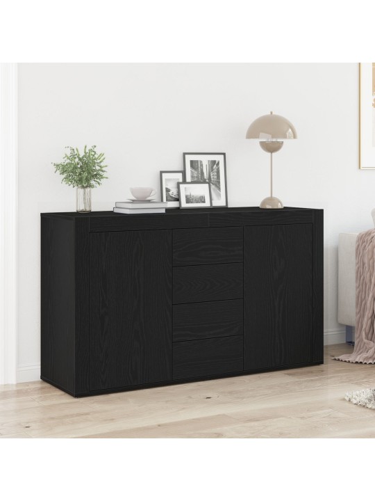 Sivupöytä musta tammi tekninen puu 120 x 36 x 69 cm säilytys