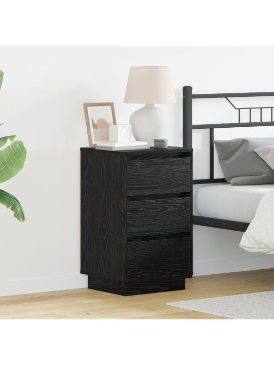 Yöpöytä led musta tammi 39x34.5x65 cm tekninen puu