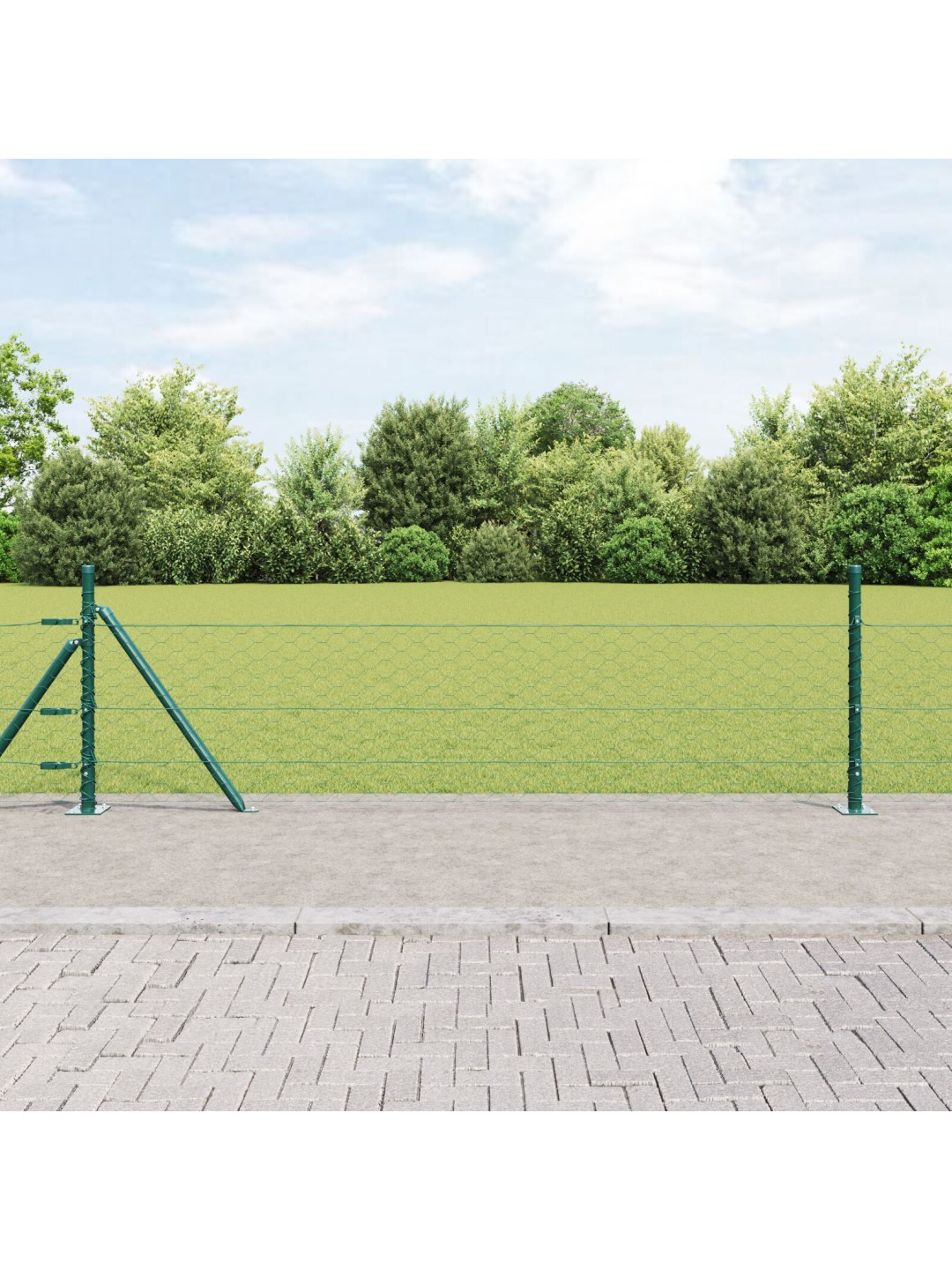 Kuusikulmainen aita vihreä 0.4x25 m teräs