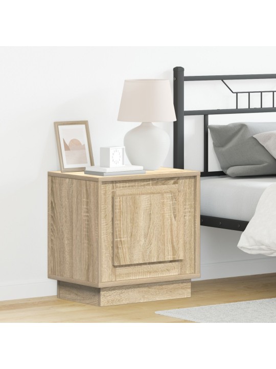 Yöpöydät led-valoilla 2 kpl sonoma tammi 44x34,5x45 cm