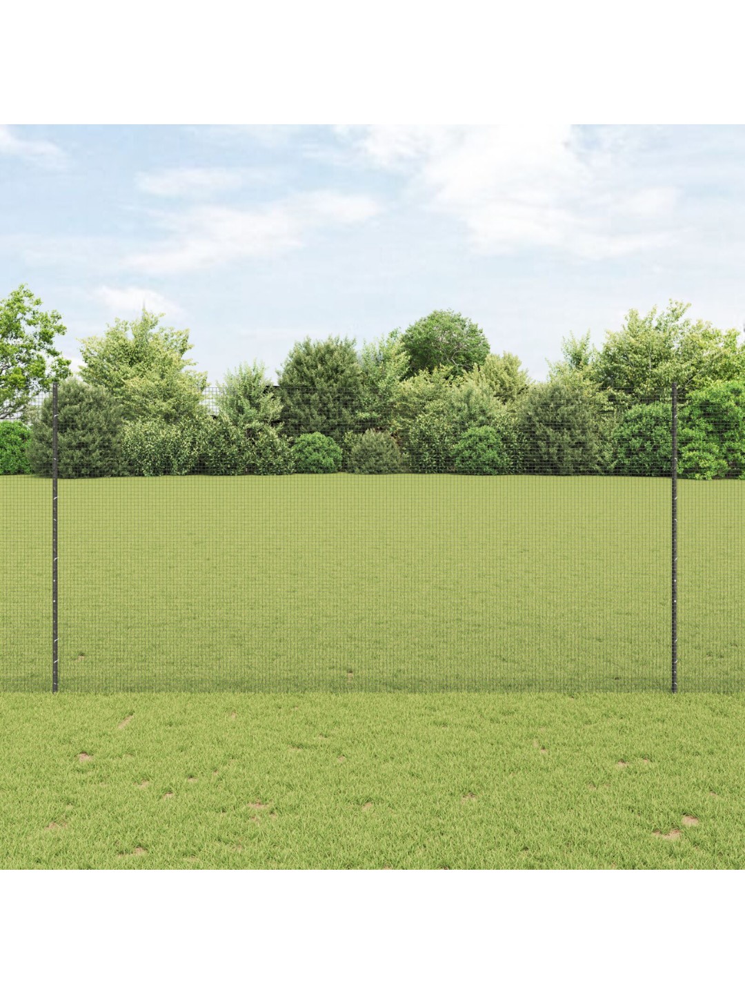 Hitsattu langa-aita 22 u-pylväällä harmaa 1,5x25 m teräs