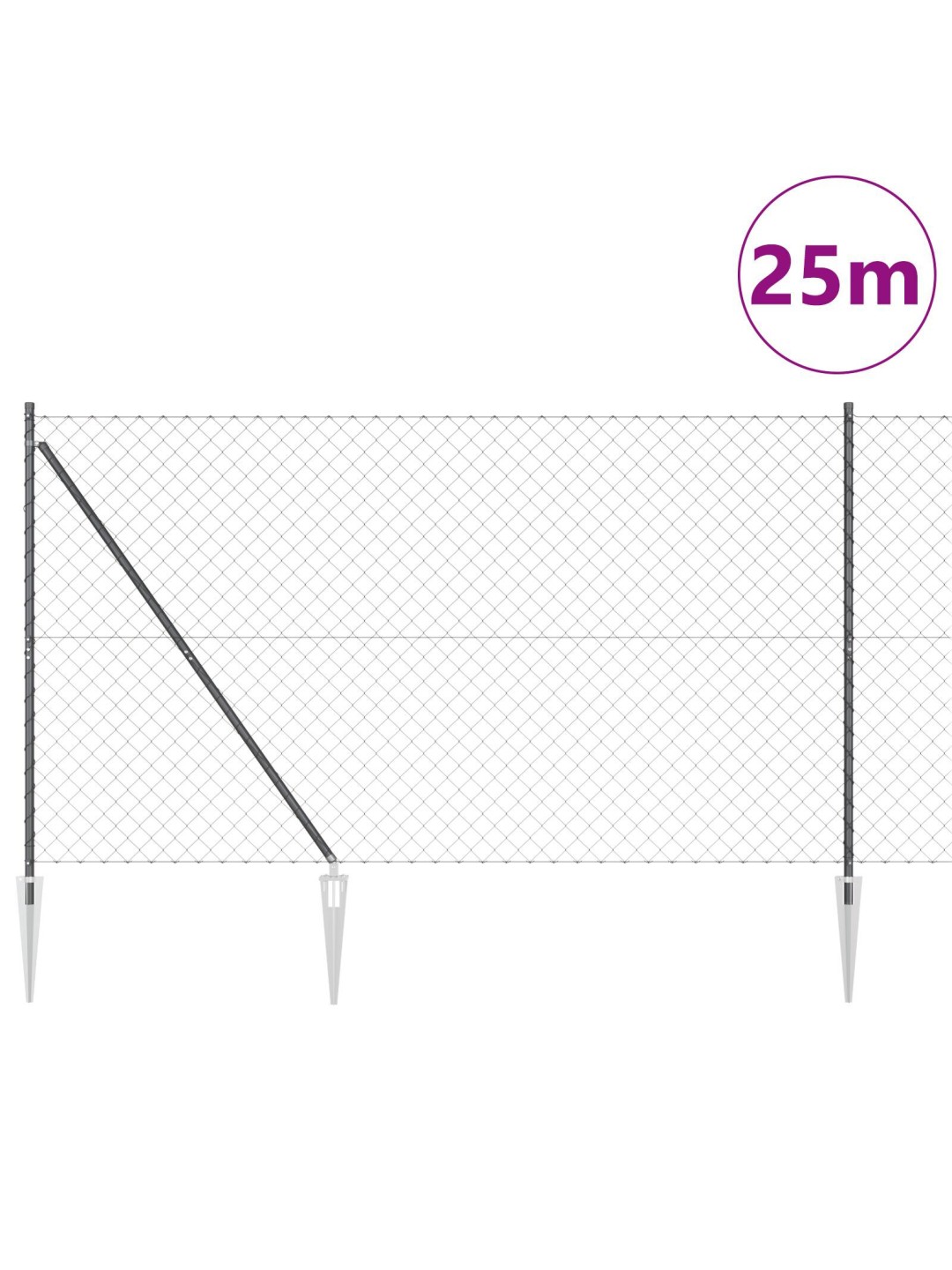 Ketjuaita 13 piikkipostilla 1.6x25 m galvanoitua terästä