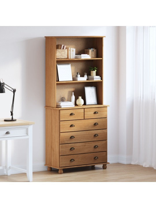 Hyllykkö “askim” hunajanruskea 91x40x199.5 cm kestävä puu mänty