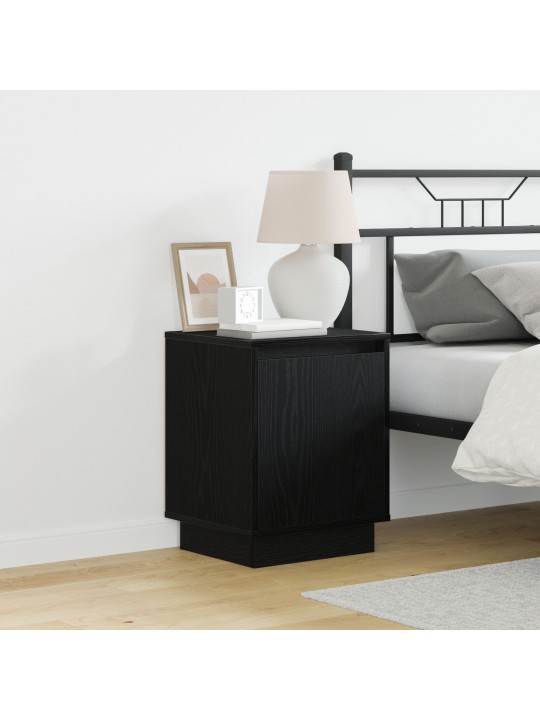 Yöpöydät led-valoilla 2 kpl musta 39x34,5x50 cm