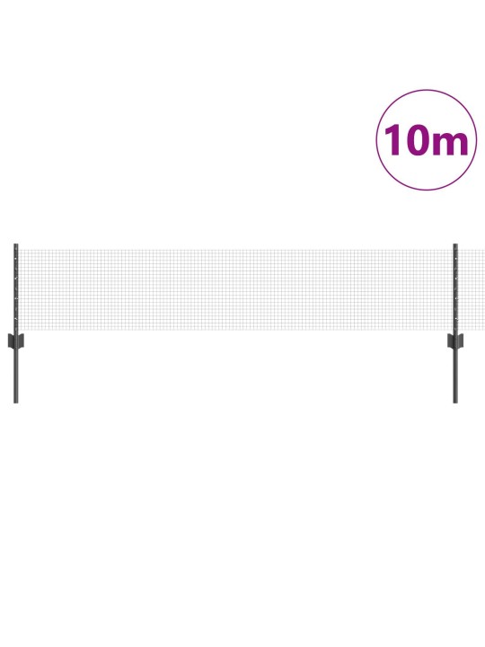 Hitsattu langaaita 5 u-pilareilla harmaa 0.4x10 m teräs