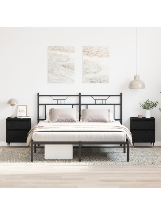 Yöpöydät 2kpl musta tammi 40x35x50 cm tekninen puu