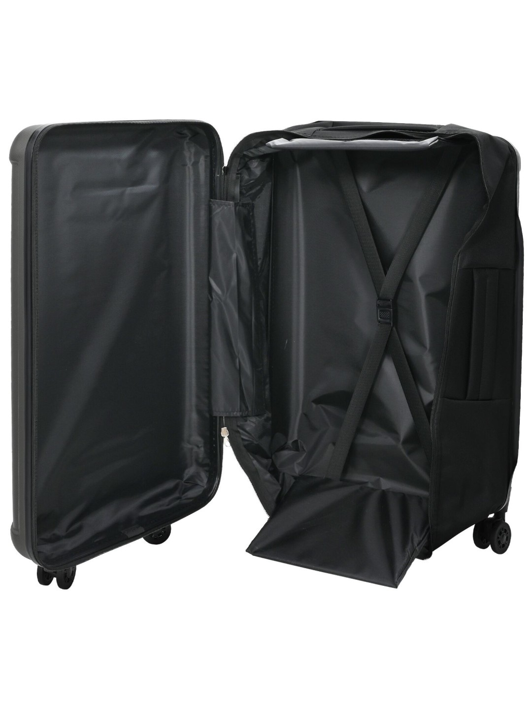 Kokoontaitettava matkalaukku kovakuori 24'' tummanharmaa 43x27x66 cm abs