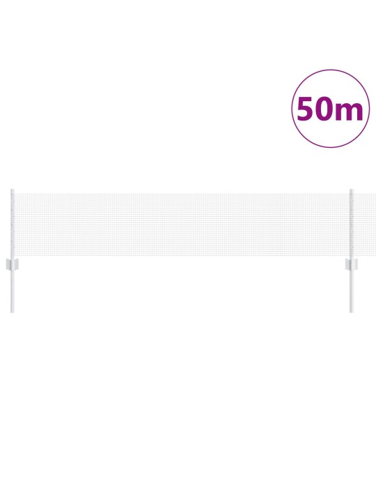 Hitsattu langa-aita 22 u-pylväillä hopea 0.4x50 m teräs