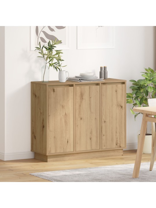 Sivupöytä led-valaistuksella artisan tammi 90x32x75 cm teollisuuspuusta