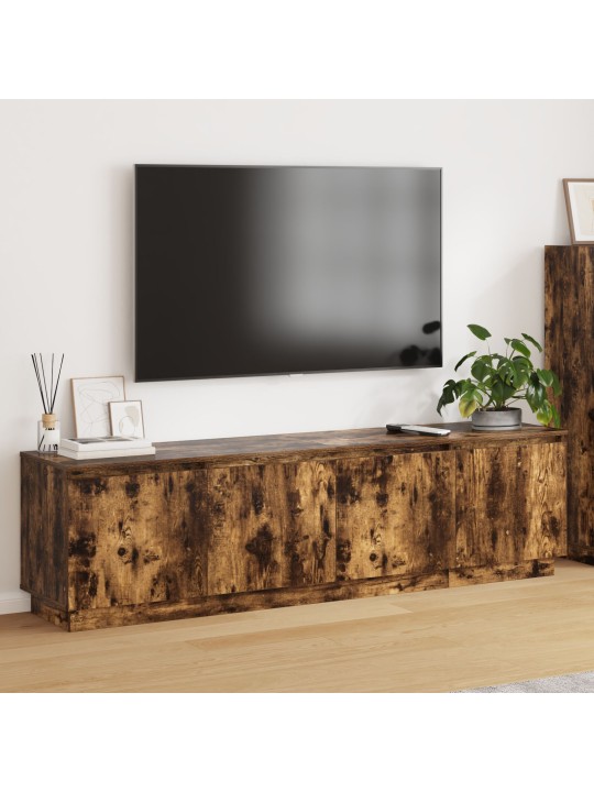 Tv kaappi led savutettu tammi 180x38x49 cm tekninen puu