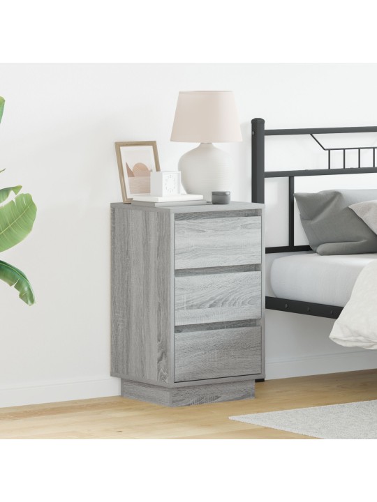 Yöpöytä led harmaa sonoma 39x34.5x65 cm tekninen puu