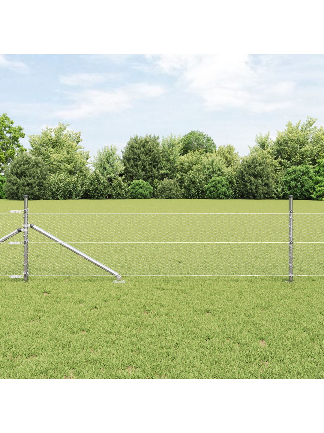 Kuusikulmainen aita 0.5x10 m galvanoitu teräs