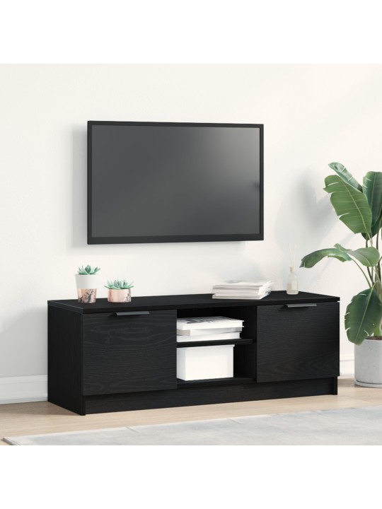 Tv-kaappi musta tammi 102x35x36,5 cm tekninen puu