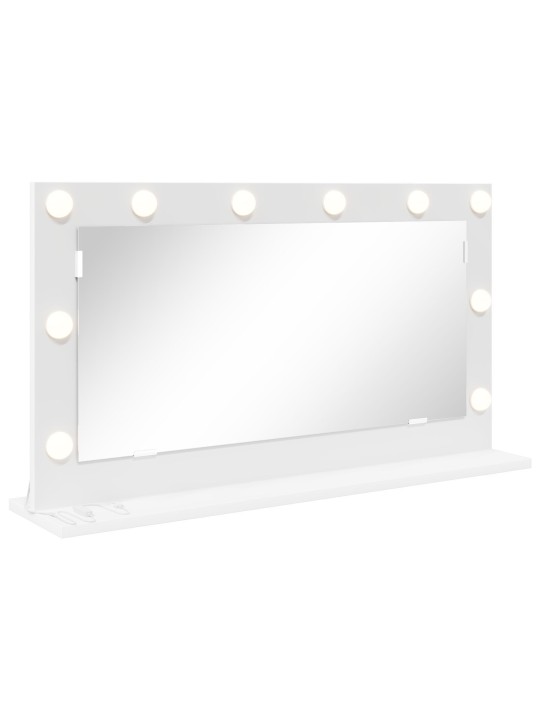 Meikkipeili led-valoilla valkoinen 80x45x18 cm