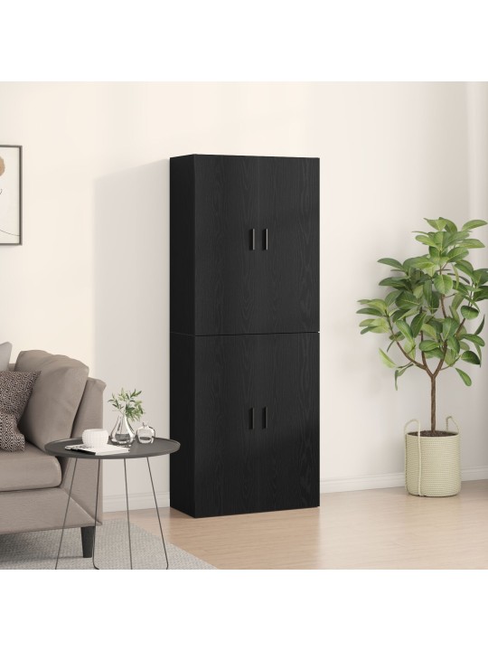 Kaapit 2 kpl musta tammi 69,5x34x180 cm tekninen puu
