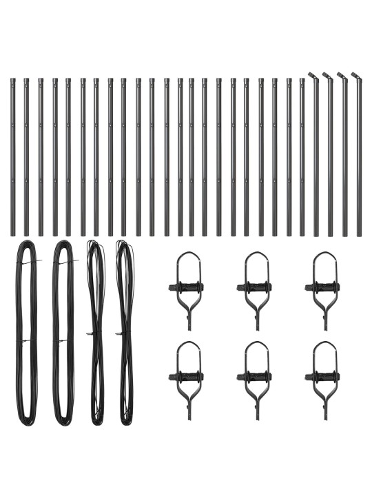 Aitapylväät 26 kpl harmaa ø32 mm 80 cm galvanoitu teräs
