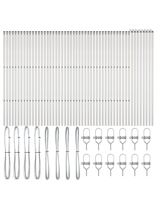Aidatukipuut 52 kpl ø32 mm 170 cm galvanoitu teräs