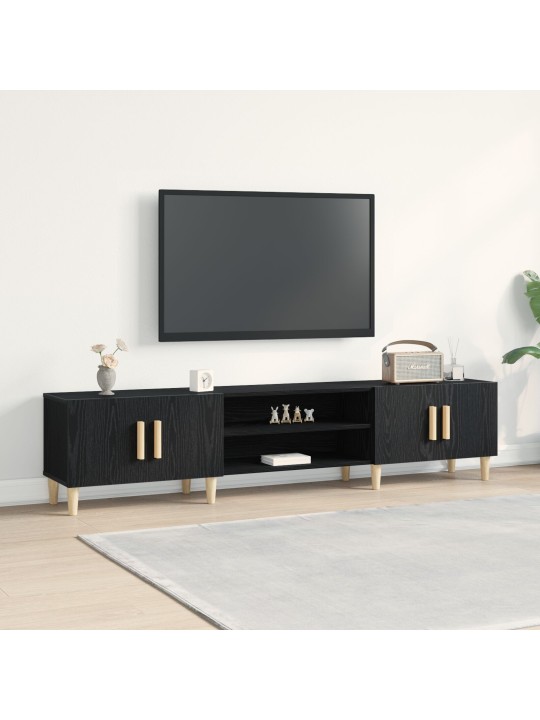 Tv-kaappi musta tammi 180x31,5x40 cm tekninen puu