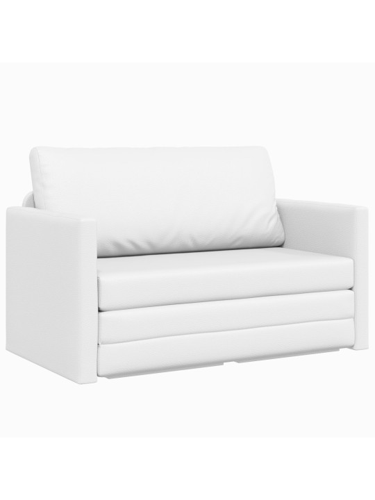 Lattiasohva 2-in-1 valkoinen 124x71x78 cm keinonahka