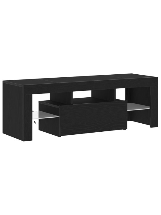 Tv-taso led-valoilla, musta tammi, 120x35x40 cm