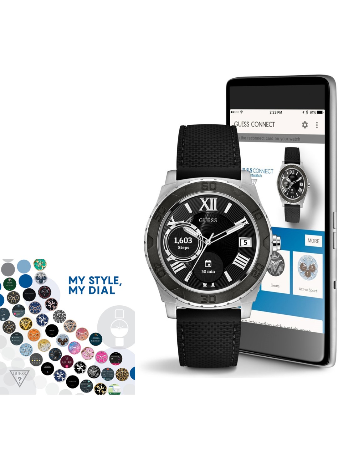 Guess Connect Ace C1001G1 Miesten Rannekello Smartwatch