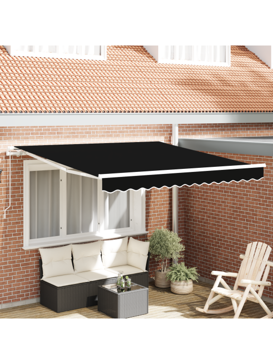 Manuaalinen sisäänvedettävä markiisi musta 300x250 cm