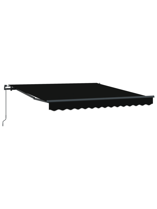 Manuaalinen sisäänvedettävä markiisi mustana 300x250 cm