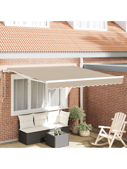 Automaattinen sisäänvedettävä markiisi beige 300x250 cm