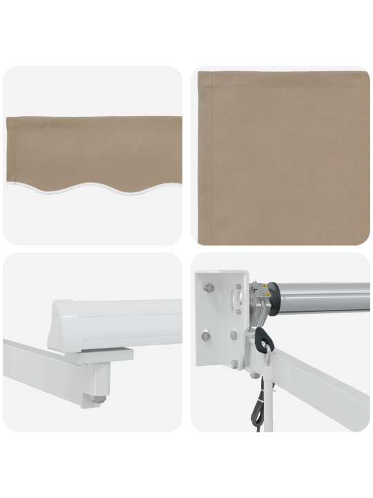 Automaattinen sisäänvedettävä markiisi beige 300x250 cm