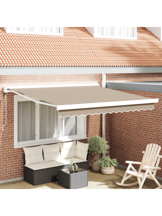 Automaattinen sisäänvedettävä markiisi beige 300x250 cm