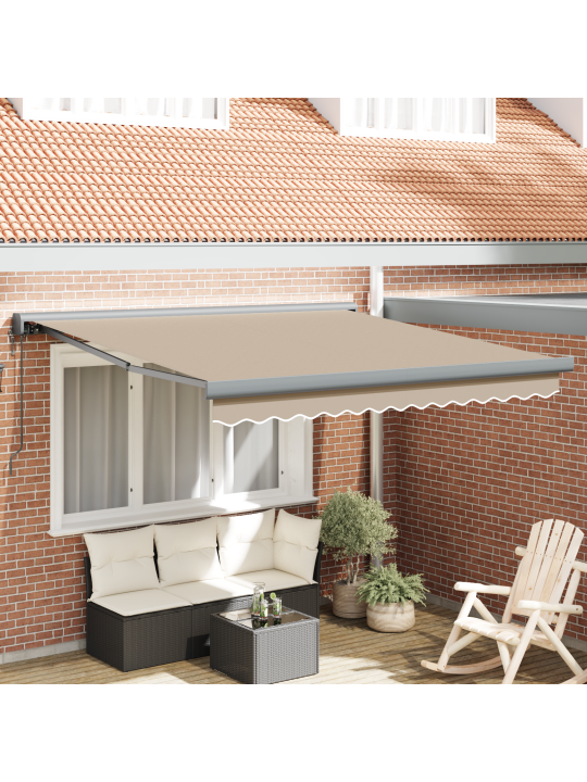 Automaattinen sisään vedettävä markiisi beige 300x250 cm