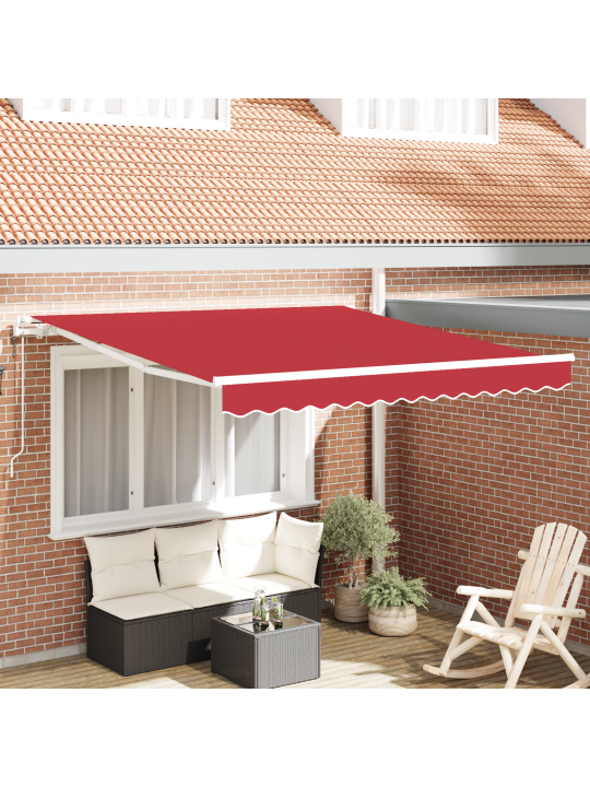 Automaattinen sisäänvedettävä markiisi punainen 300x250 cm