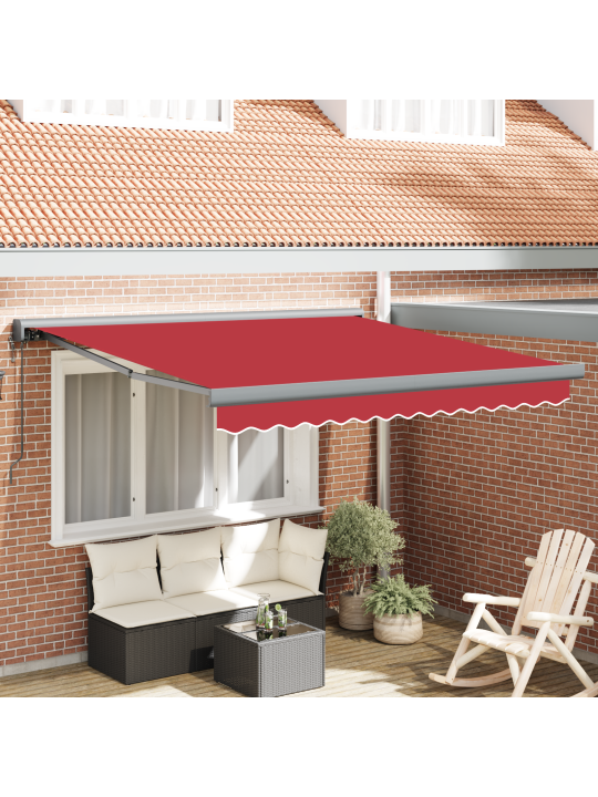 Automaattinen sisäänvedettävä markiis punainen 300x250 cm