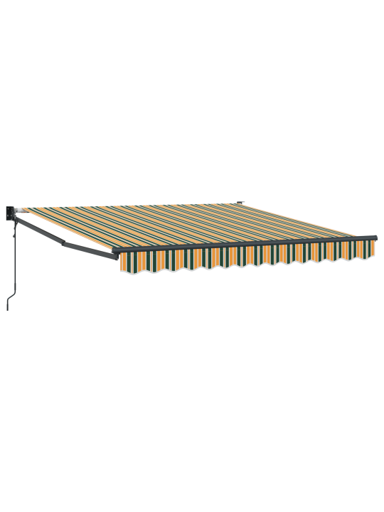 Automaattinen sisäänvedettävä markiisi vihreä ja keltainen 300x250 cm