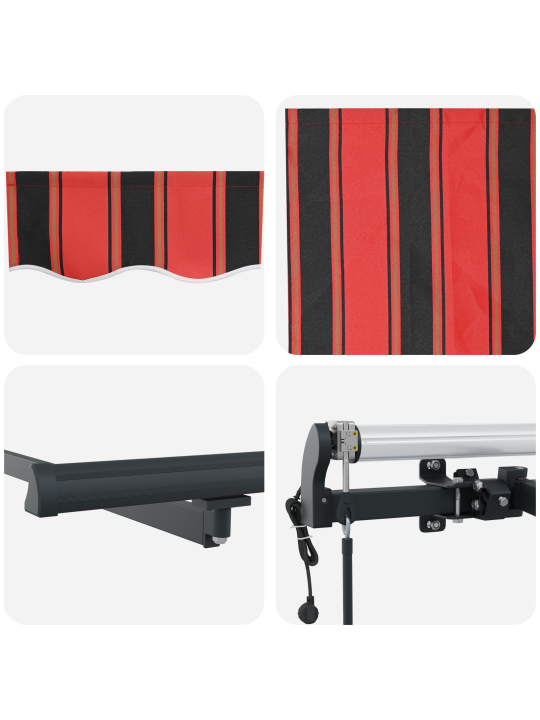 Automatisoitu sisäänvedettävä markiisi oranssina ja ruskeana 350x250 cm