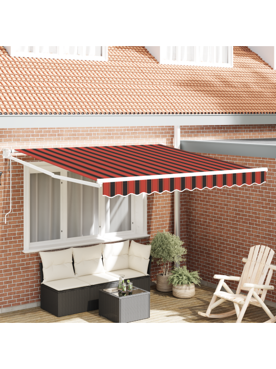 Automaattinen sisäänvedettävä markiis oranssi ja ruskea 350x250 cm