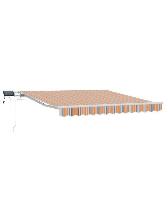 Manuaalinen sisäänvedettävä markiisi led-väriraidalla 350x250 cm