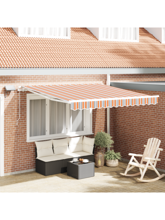 Manuaalinen sisäänvedettävä markiisi led-väriraidalla 350x250 cm