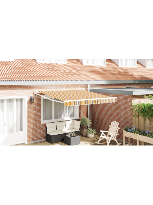 Automaattinen sisäänvedettävä markiisi moniväriraidalla 350x250 cm