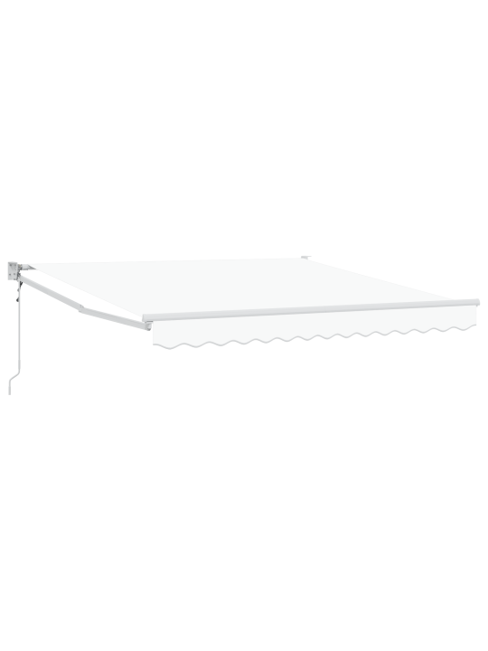 Automattisesti sisäänvedettävä markiisi valkoinen 350x250 cm