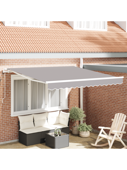 Automaattinen sisäänvedettävä markiis vaaleanharmaa 350x250 cm