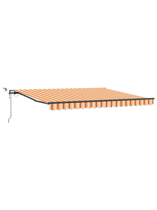 Automaattisesti sisäänvedettävä markiisi led-keltaisena ja oranssina 400x300 cm